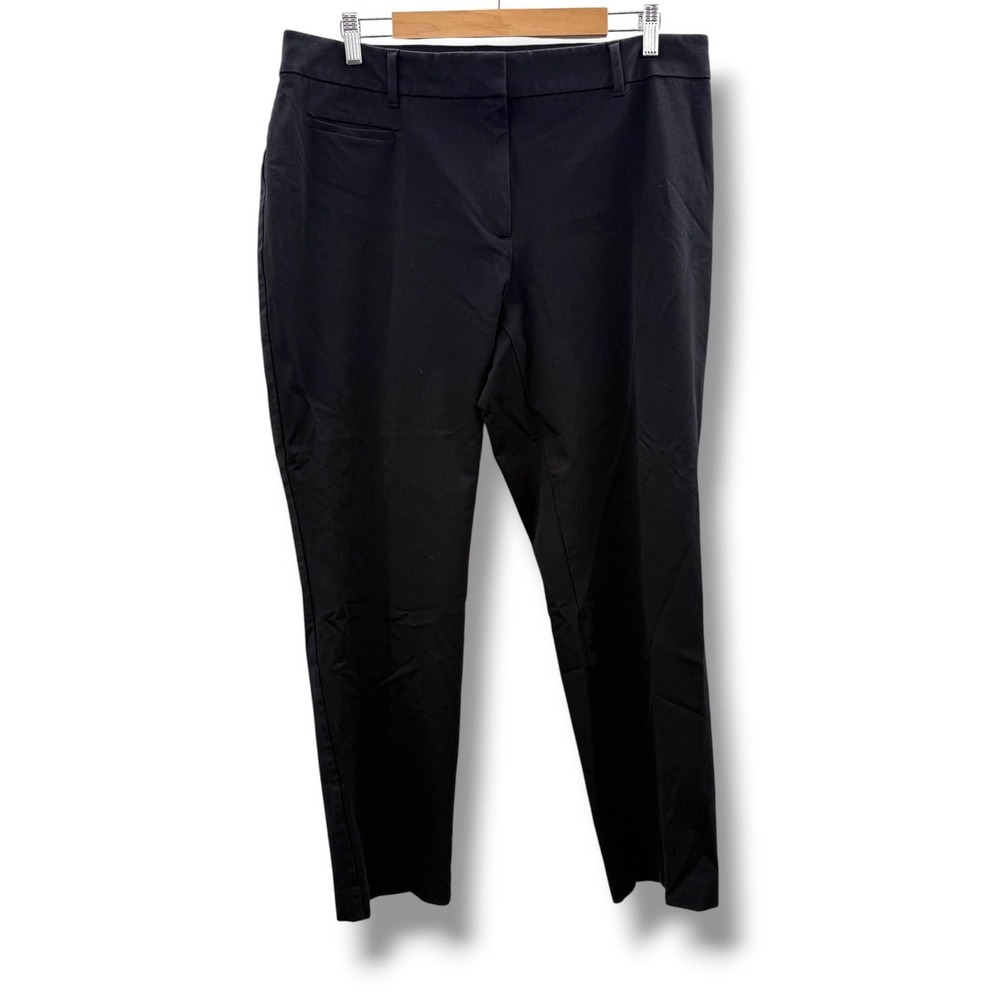 Talbots Dress Pants Woman 16W Black Curvy Fit Tapered Leg Stretch Slacks